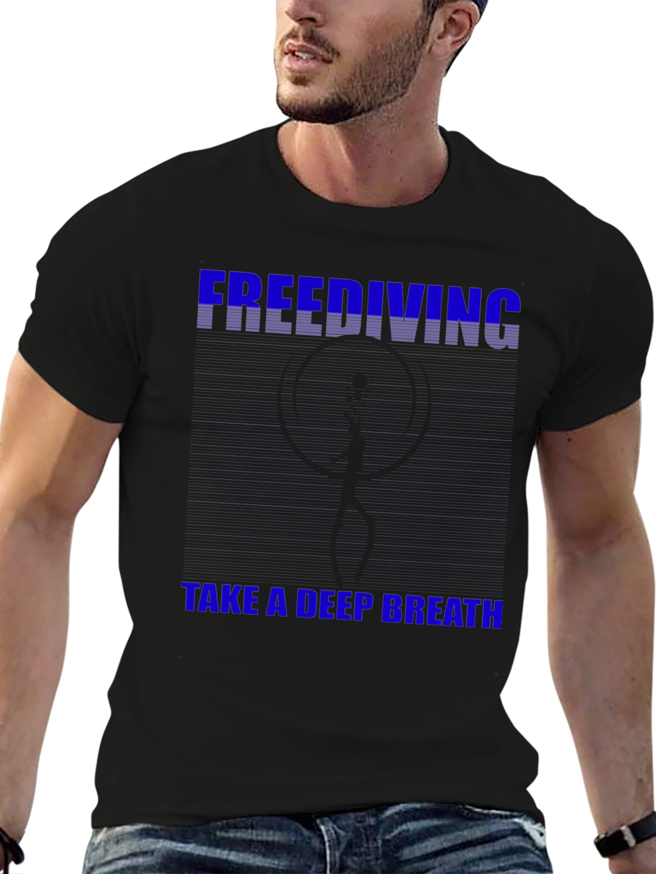 Freediving Take a Deep Breath Black T-Shirt