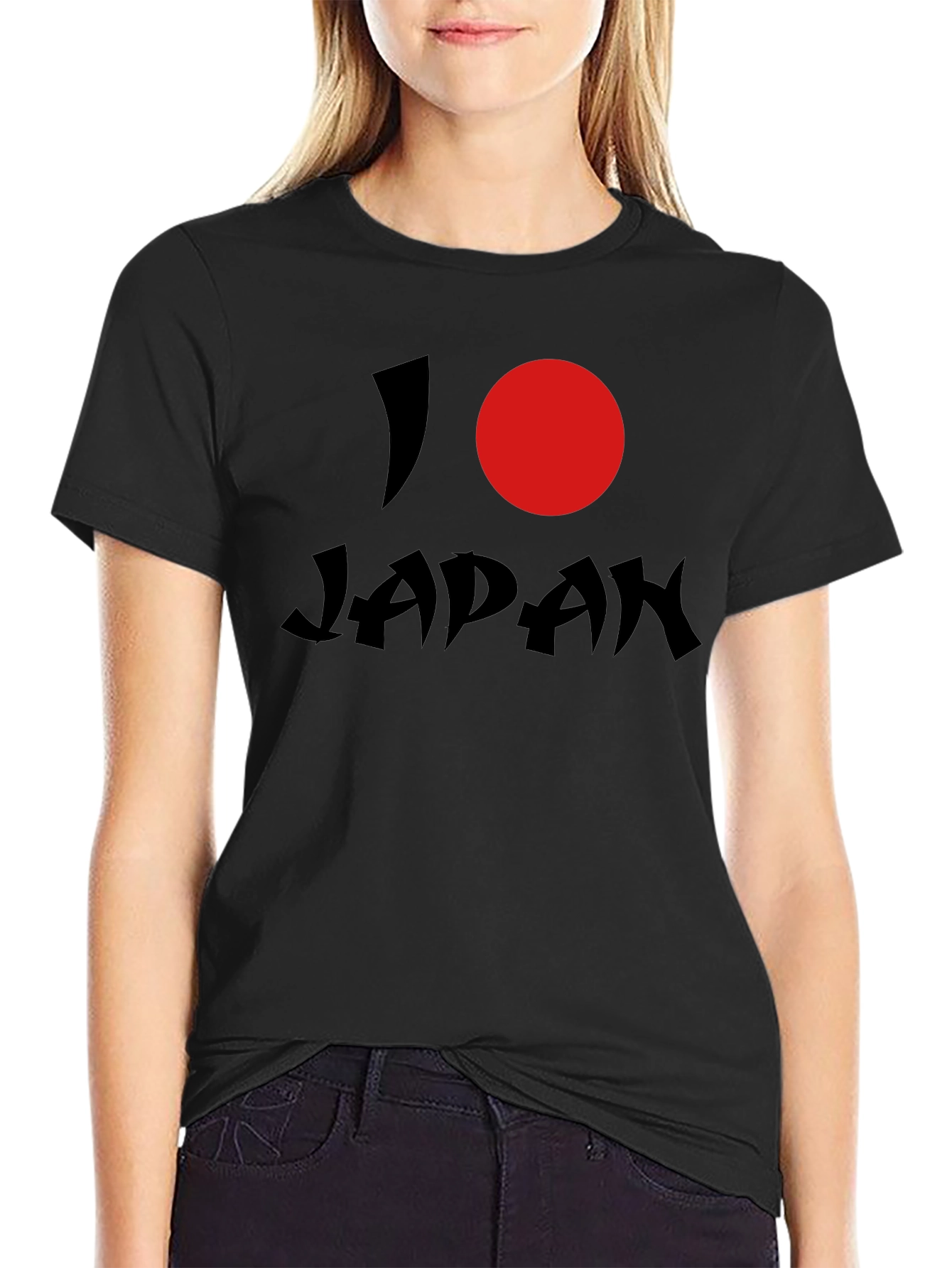 I Heart Japan Graphic Tee - Black Short Sleeve Shirt