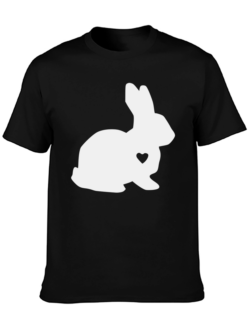 Bunny Heart Tee - Black Casual T-Shirt