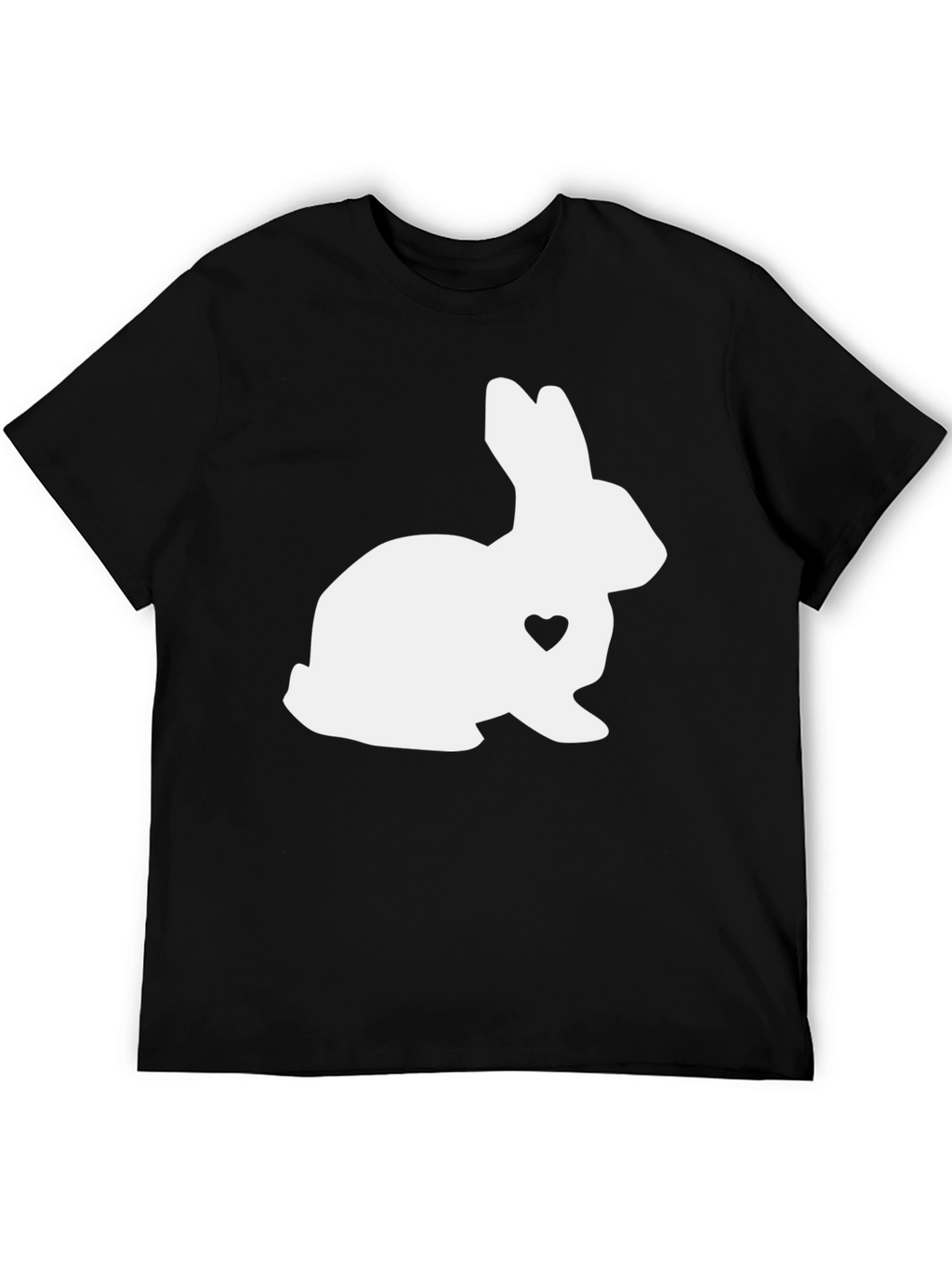 Bunny Heart Tee - Black Casual T-Shirt