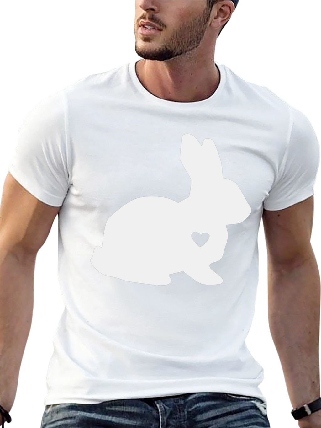Bunny Heart Tee - Black Casual T-Shirt