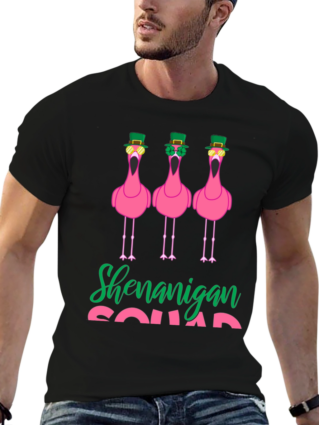 Shenanigan Squad St. Patricks Day Flamingo T-Shirt