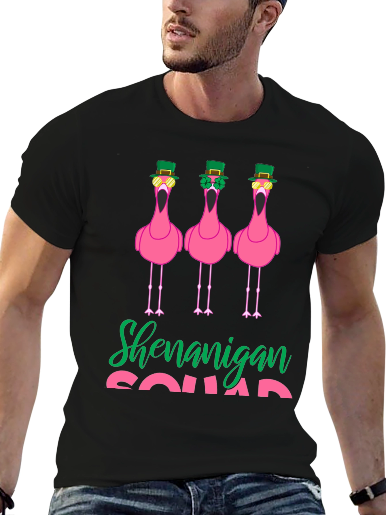 Shenanigan Squad St. Patricks Day Flamingo T-Shirt