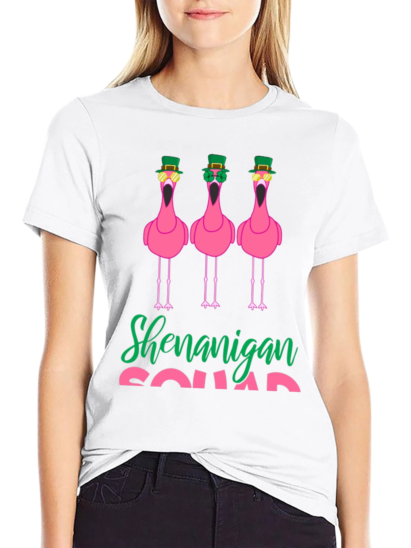 Shenanigan Squad St. Patricks Day Flamingo T-Shirt