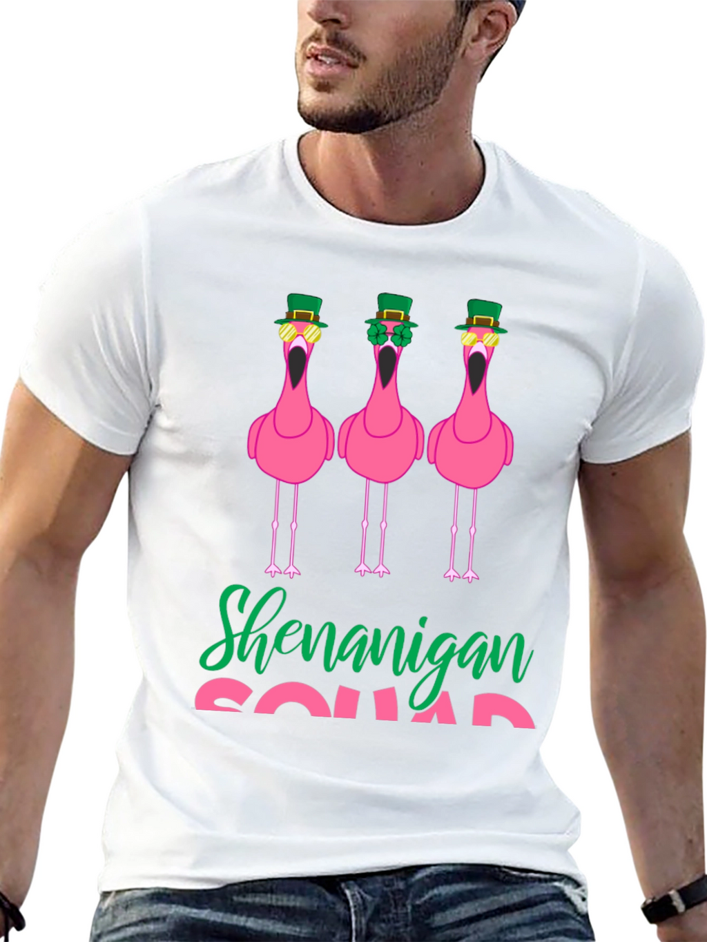 Shenanigan Squad St. Patricks Day Flamingo T-Shirt