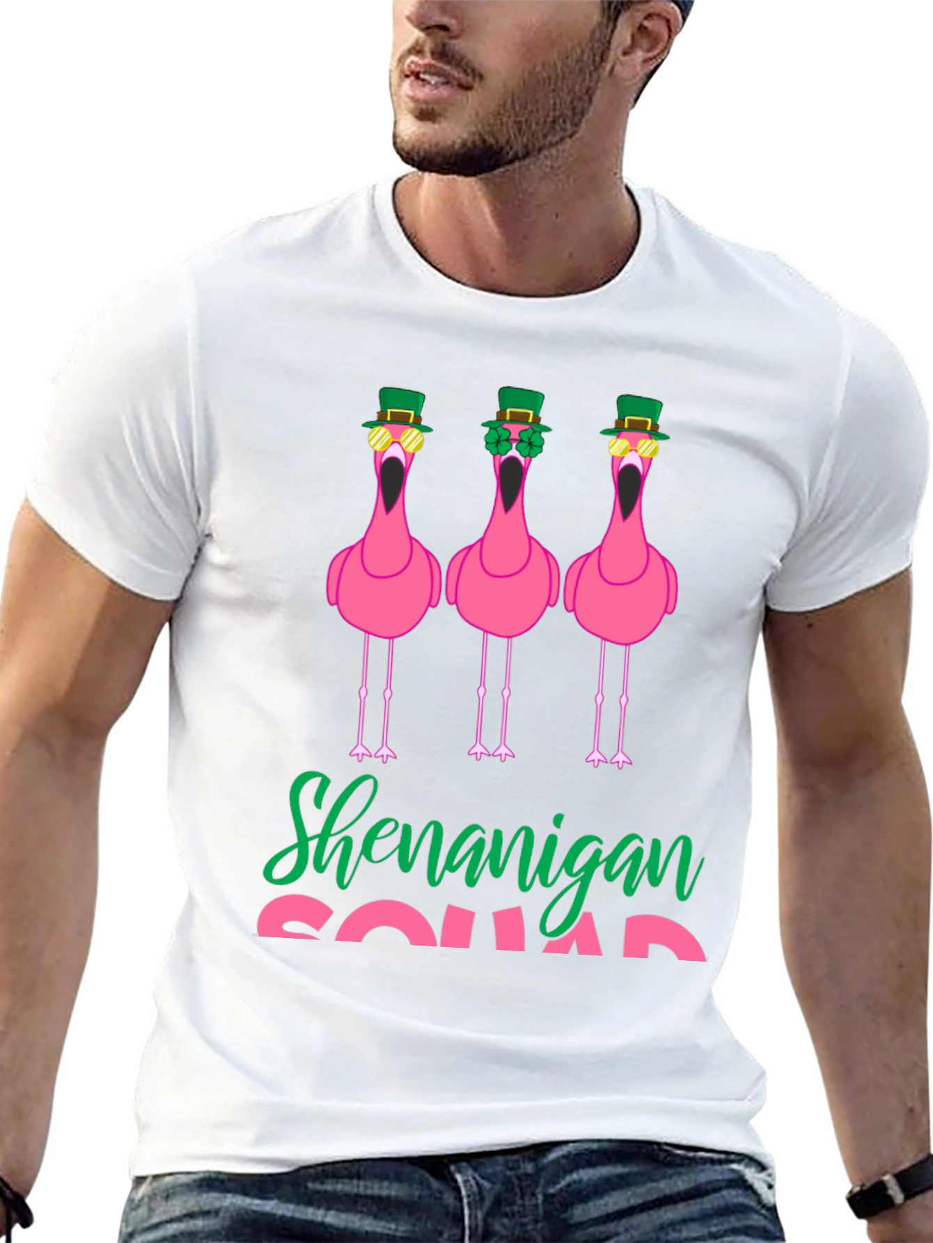 Shenanigan Squad St. Patricks Day Flamingo T-Shirt