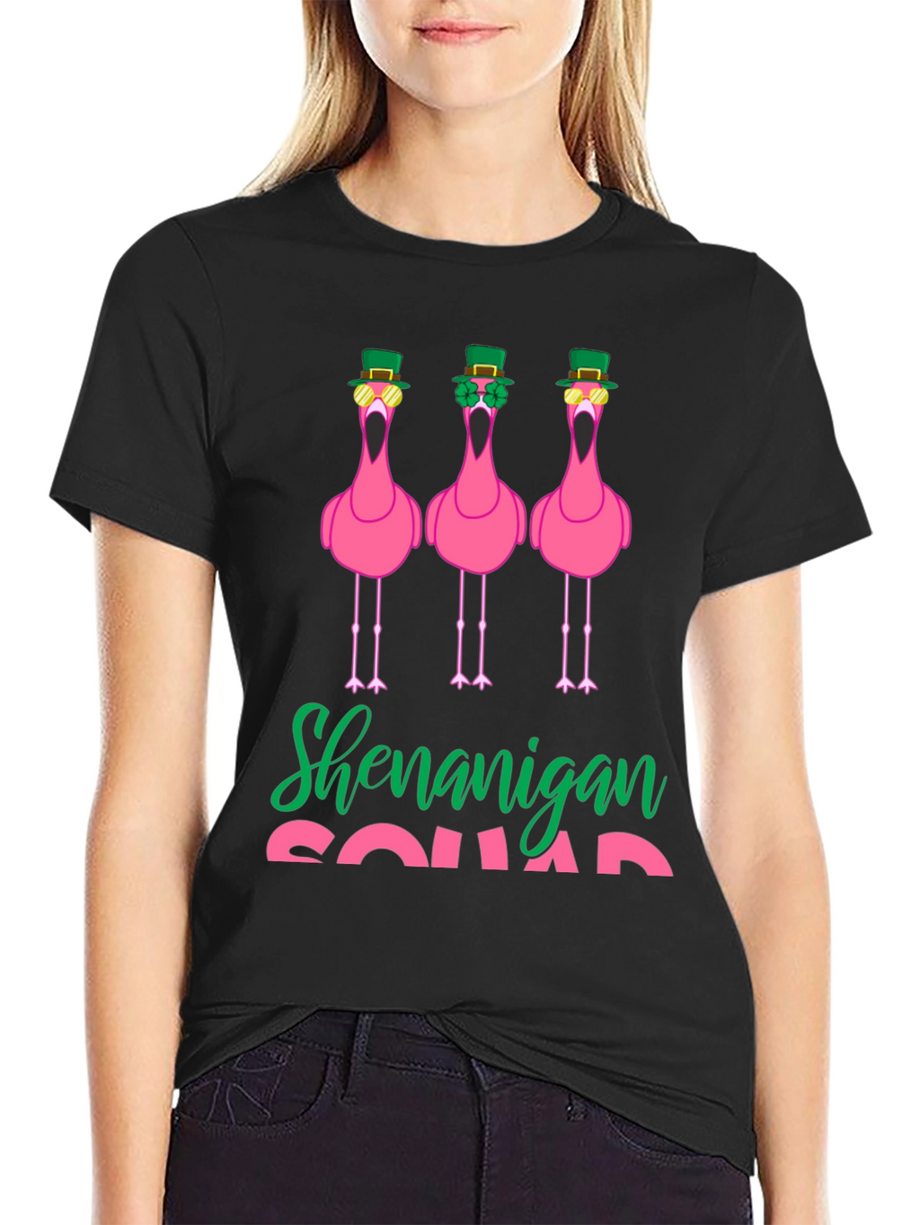 Shenanigan Squad St. Patricks Day Flamingo T-Shirt