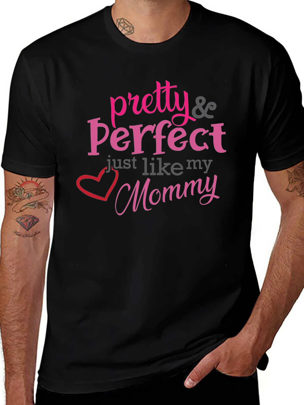 Pretty & Perfect Mommy T-Shirt - Black