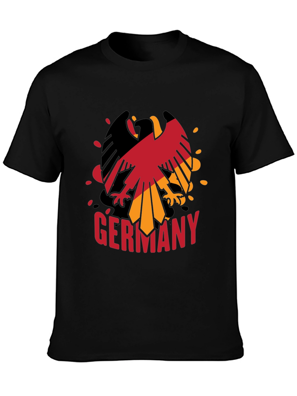 Germany Eagle Graphic Tee - Black Cotton Blend