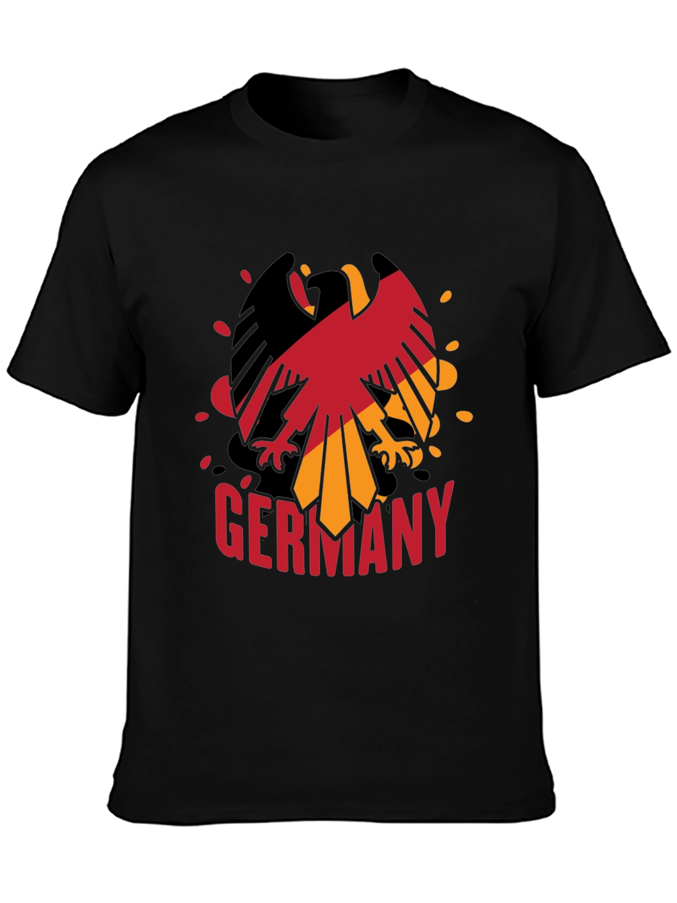 Germany Eagle Graphic Tee - Black Cotton Blend