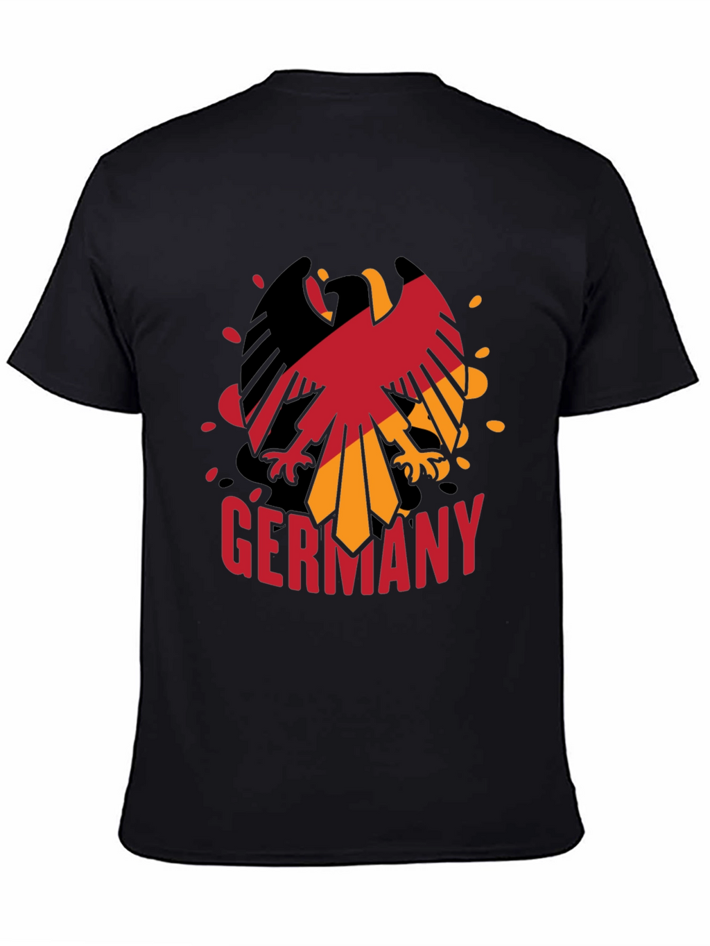 Germany Eagle Graphic Tee - Black Cotton Blend