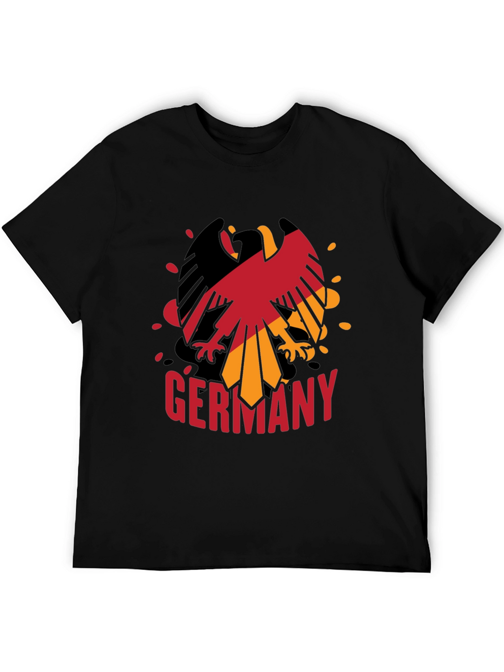 Germany Eagle Graphic Tee - Black Cotton Blend