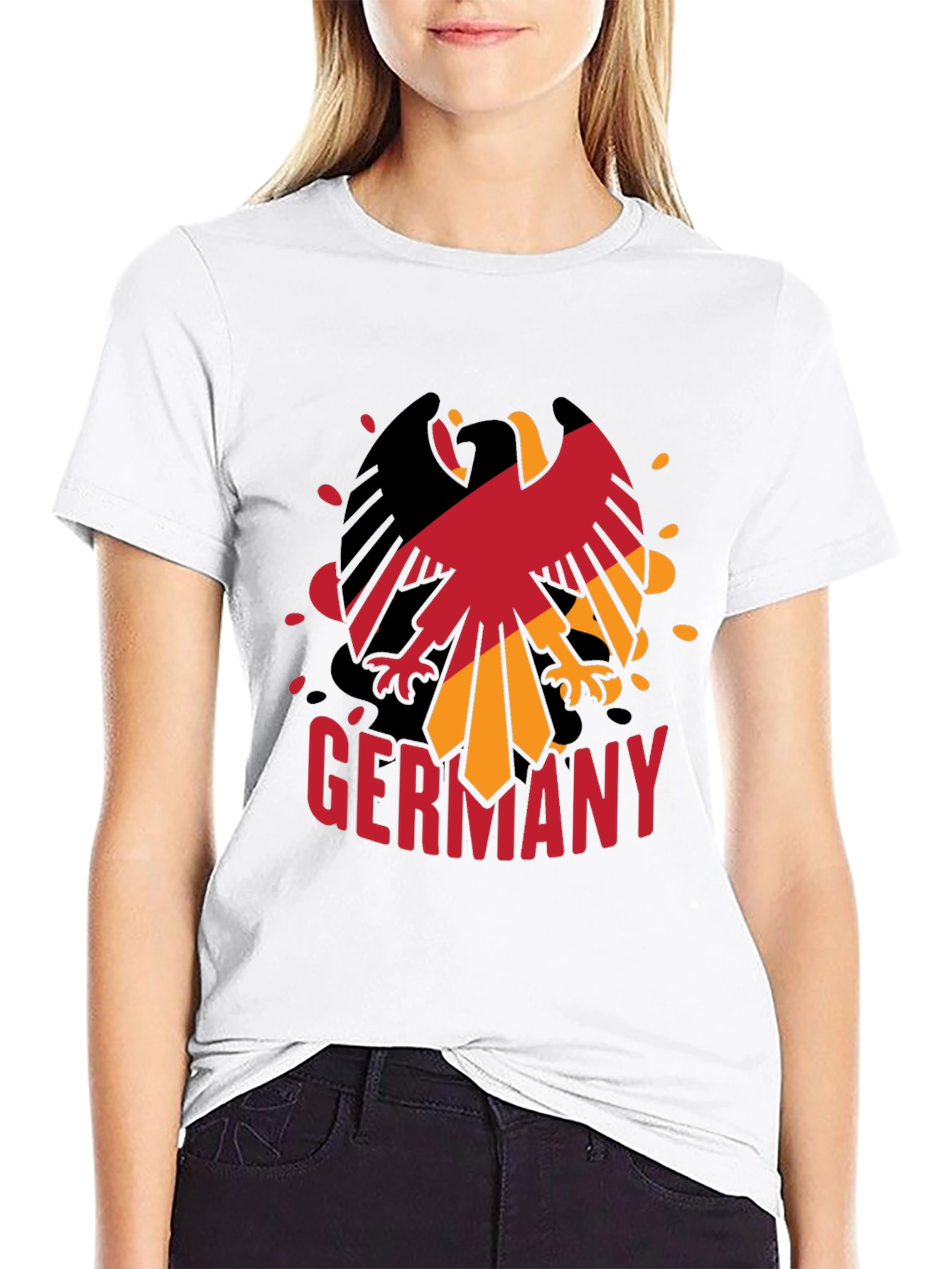 Germany Eagle Graphic Tee - Black Cotton Blend