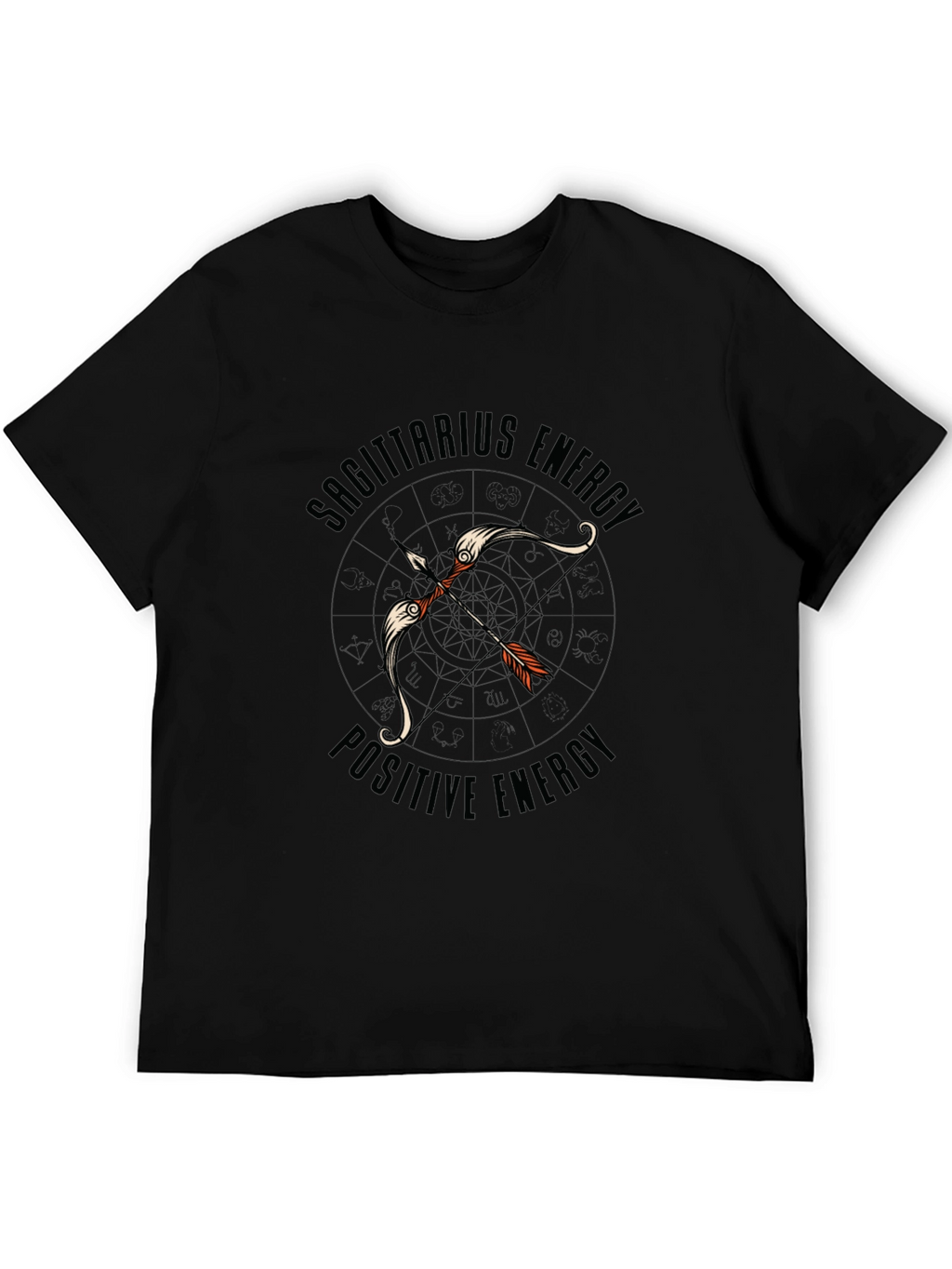 Sagittarius Energy Black Graphic Tee