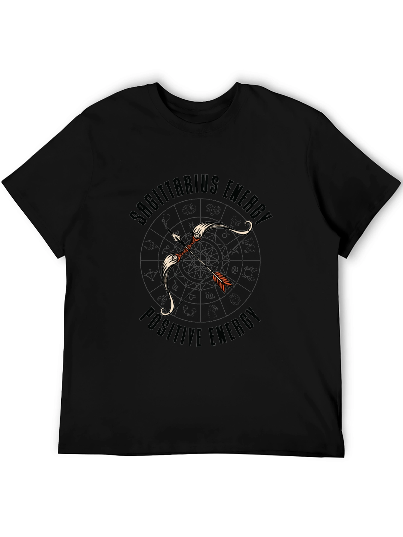 Sagittarius Energy Black Graphic Tee