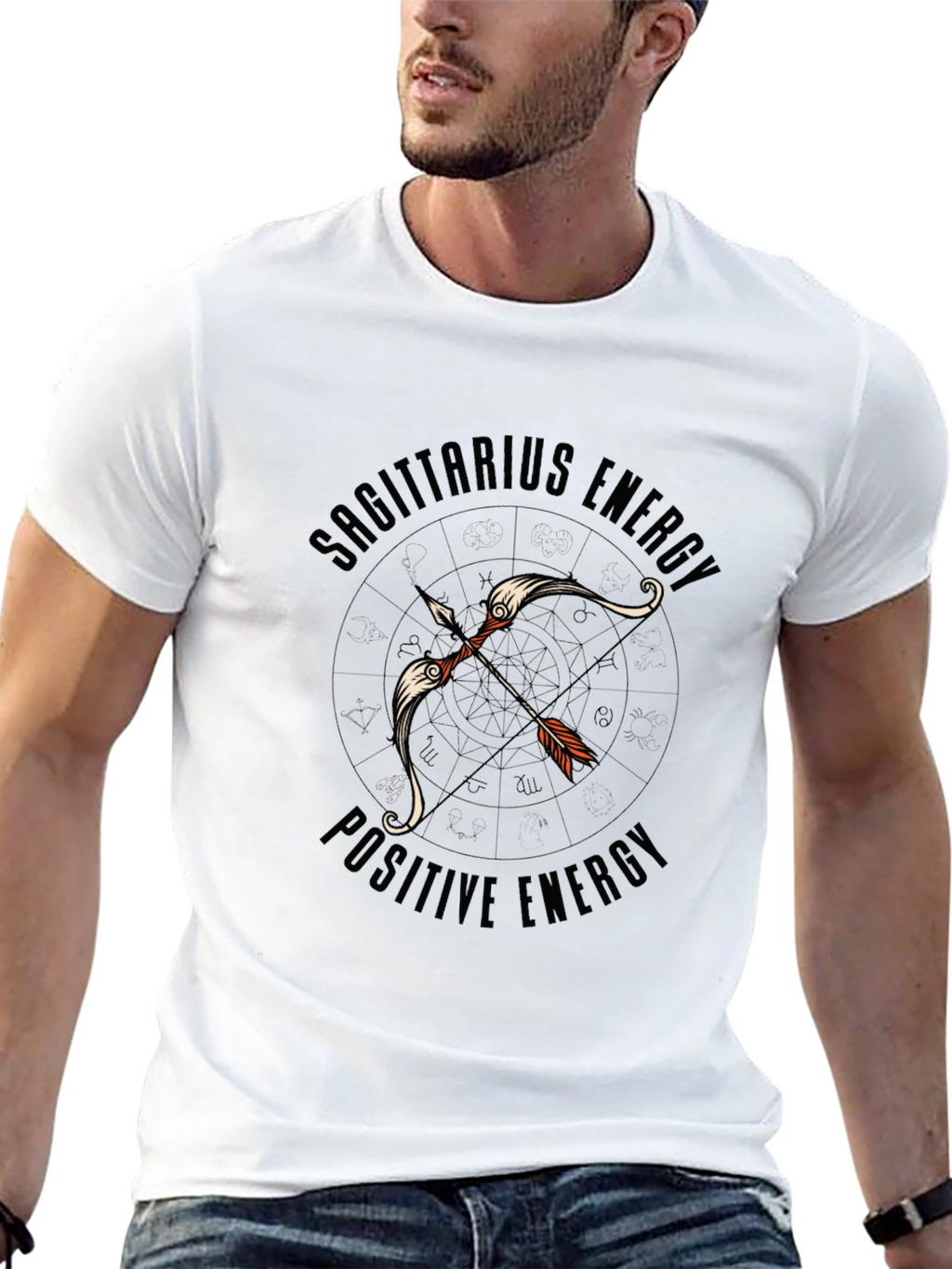 Sagittarius Energy Black Graphic Tee