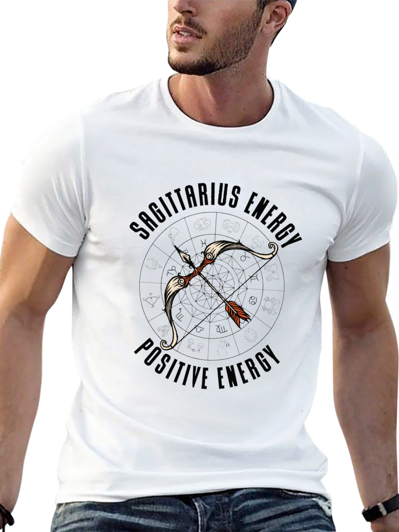 Sagittarius Energy Black Graphic Tee