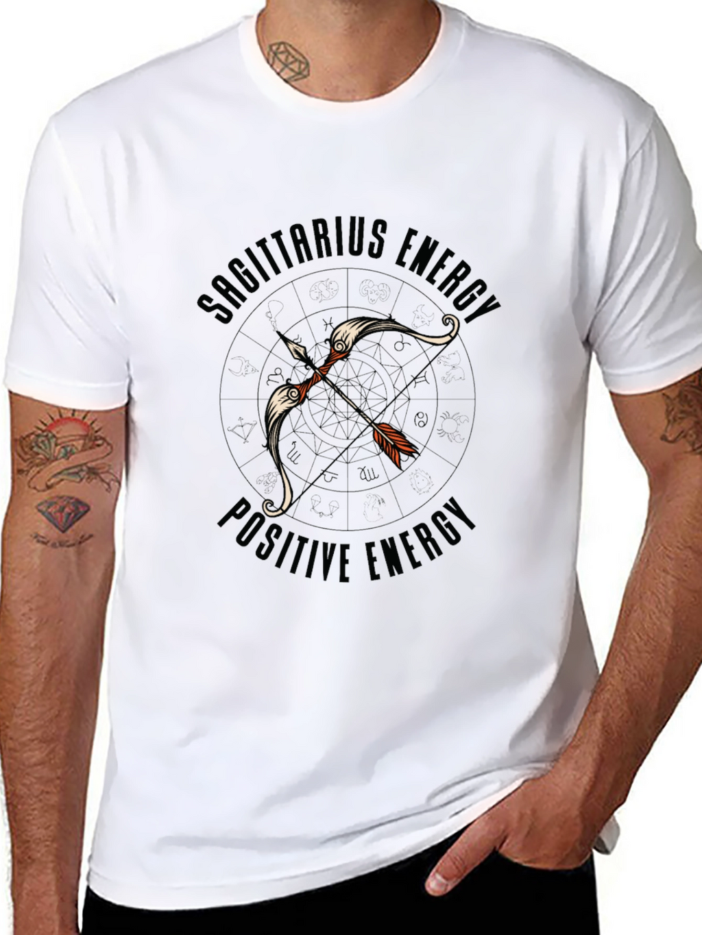 Sagittarius Energy Black Graphic Tee