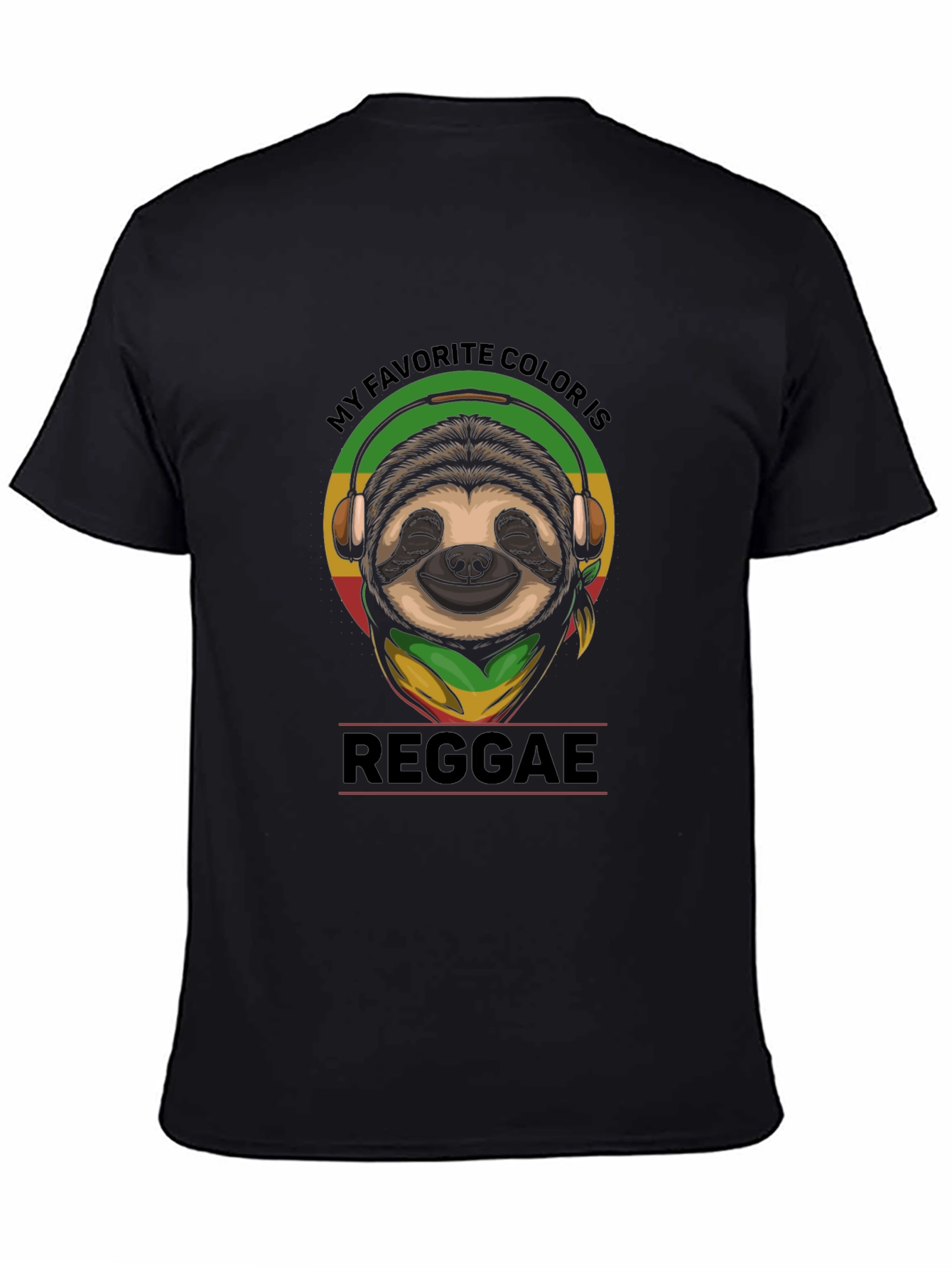Reggae Sloth Graphic T-Shirt - My Favorite Color is Reggae