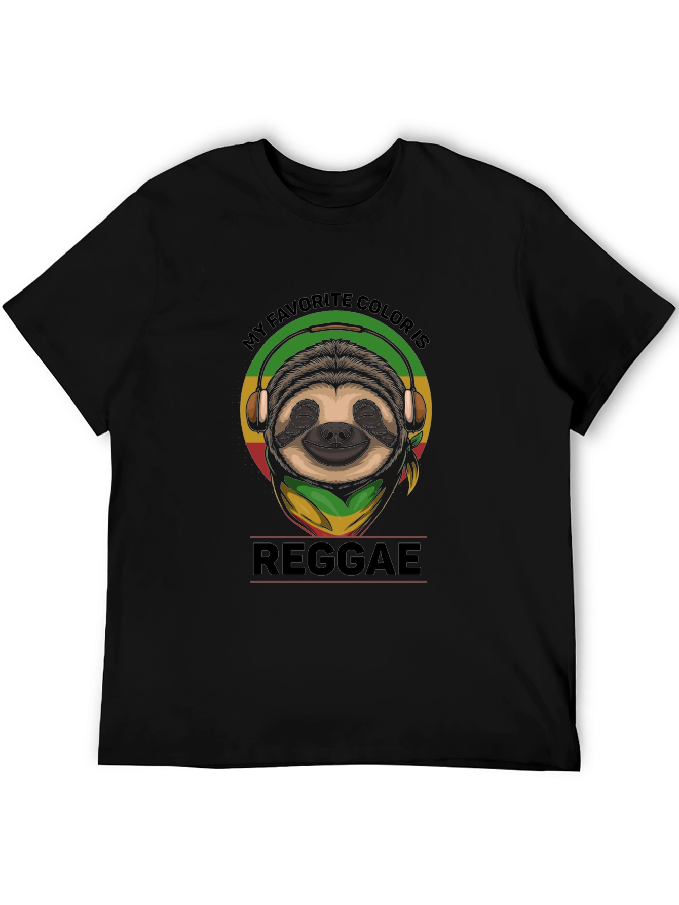 Reggae Sloth Graphic T-Shirt - My Favorite Color is Reggae