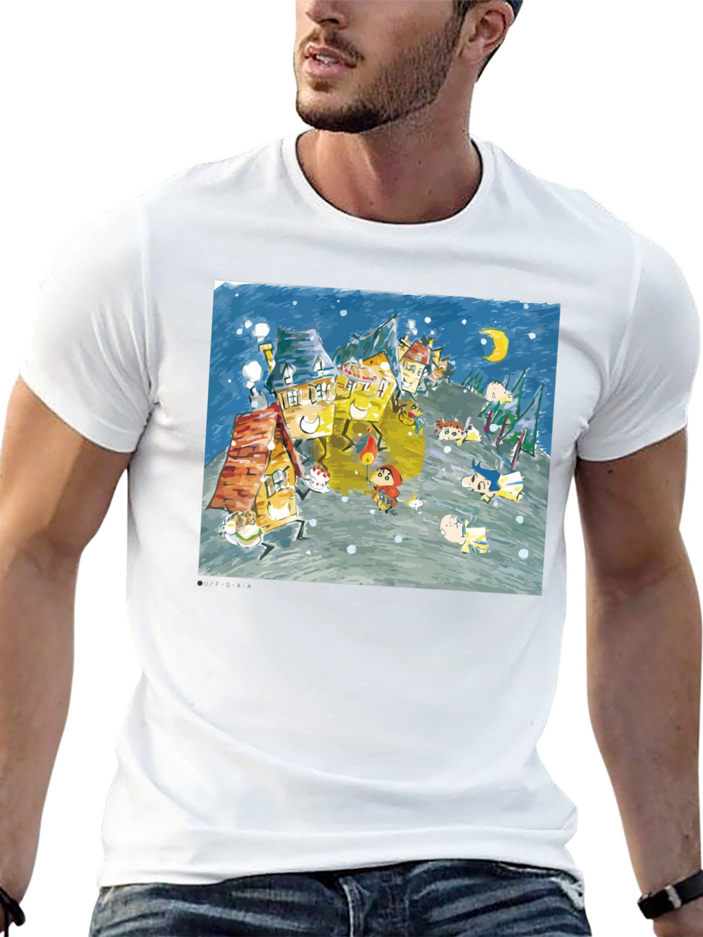 Whimsical Winter Village Graphic Tee