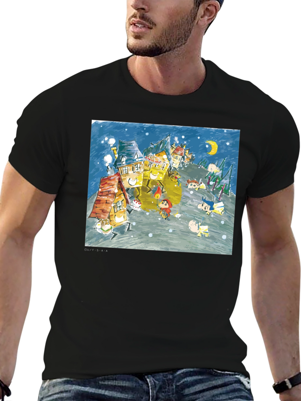 Whimsical Winter Village Graphic Tee