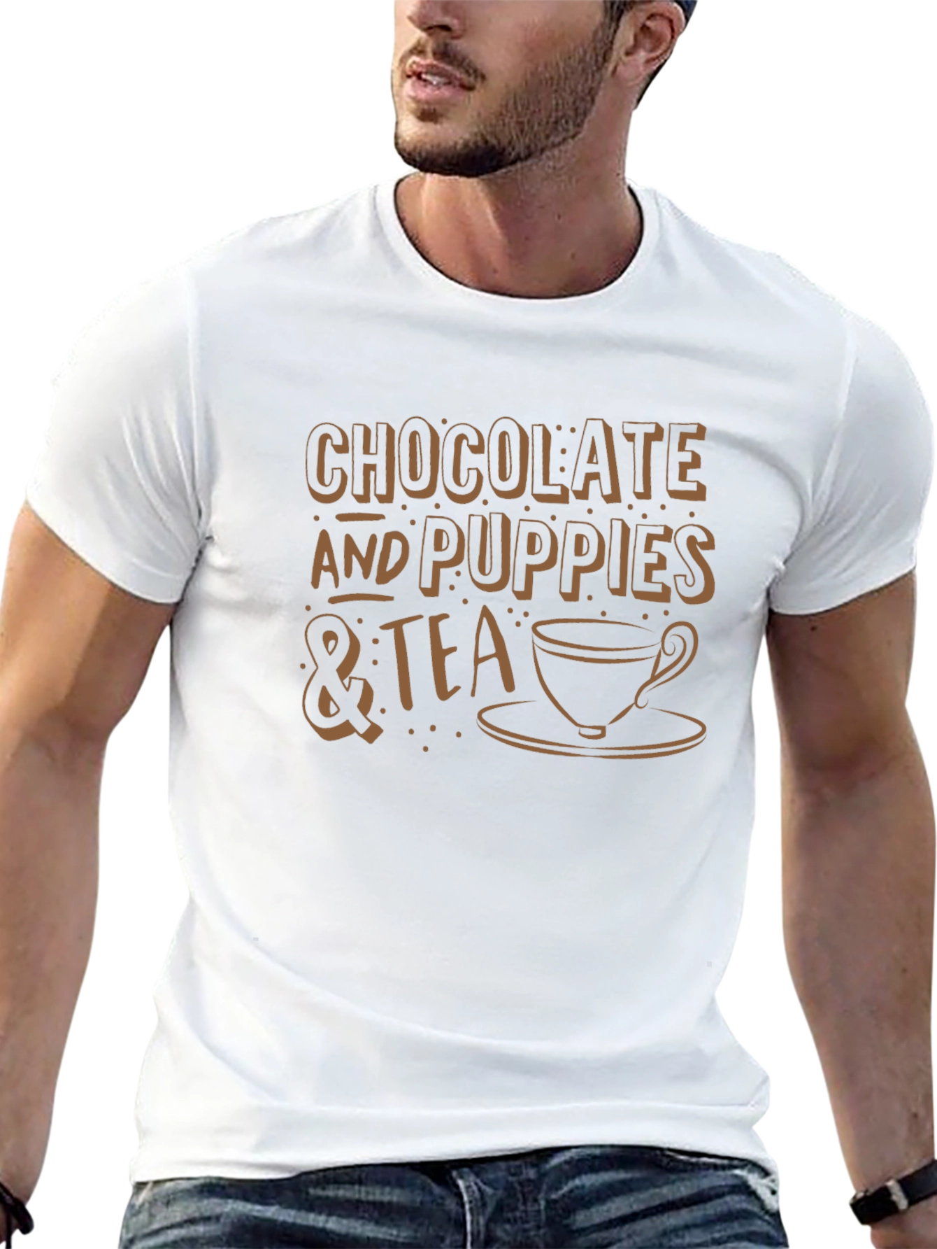 Chocolate Puppies & Tea Graphic T-Shirt