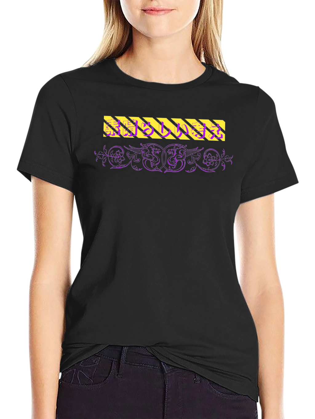 Edgy Graphic Print Crew Neck T-Shirt