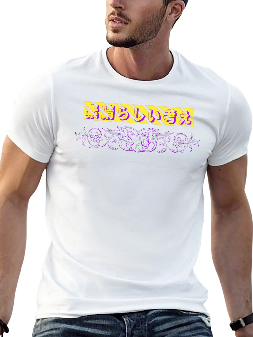 Edgy Graphic Print Crew Neck T-Shirt