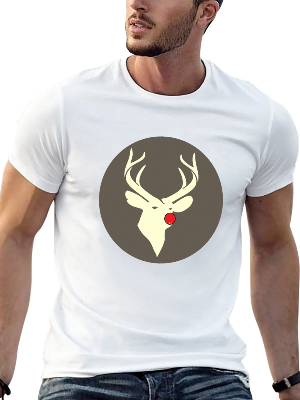 Rudolph Tee - Christmas Deer Graphic T-Shirt