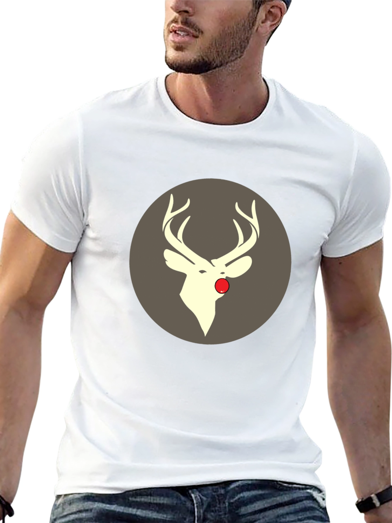 Rudolph Tee - Christmas Deer Graphic T-Shirt