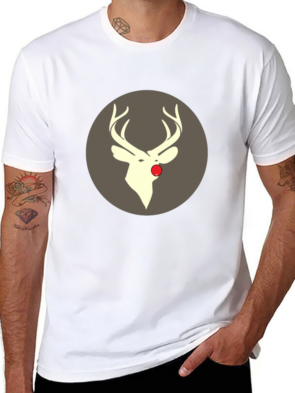 Rudolph Tee - Christmas Deer Graphic T-Shirt