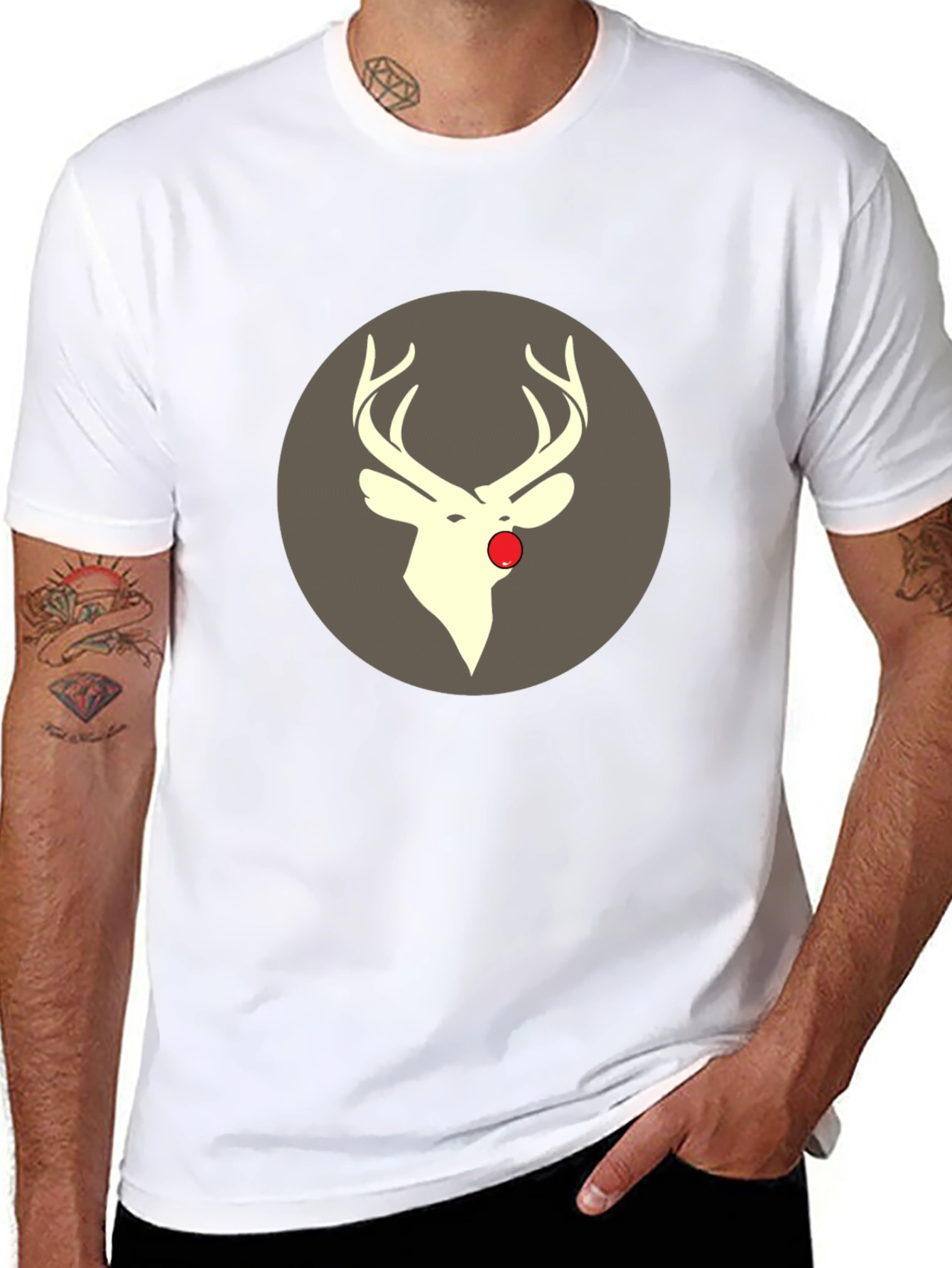 Rudolph Tee - Christmas Deer Graphic T-Shirt