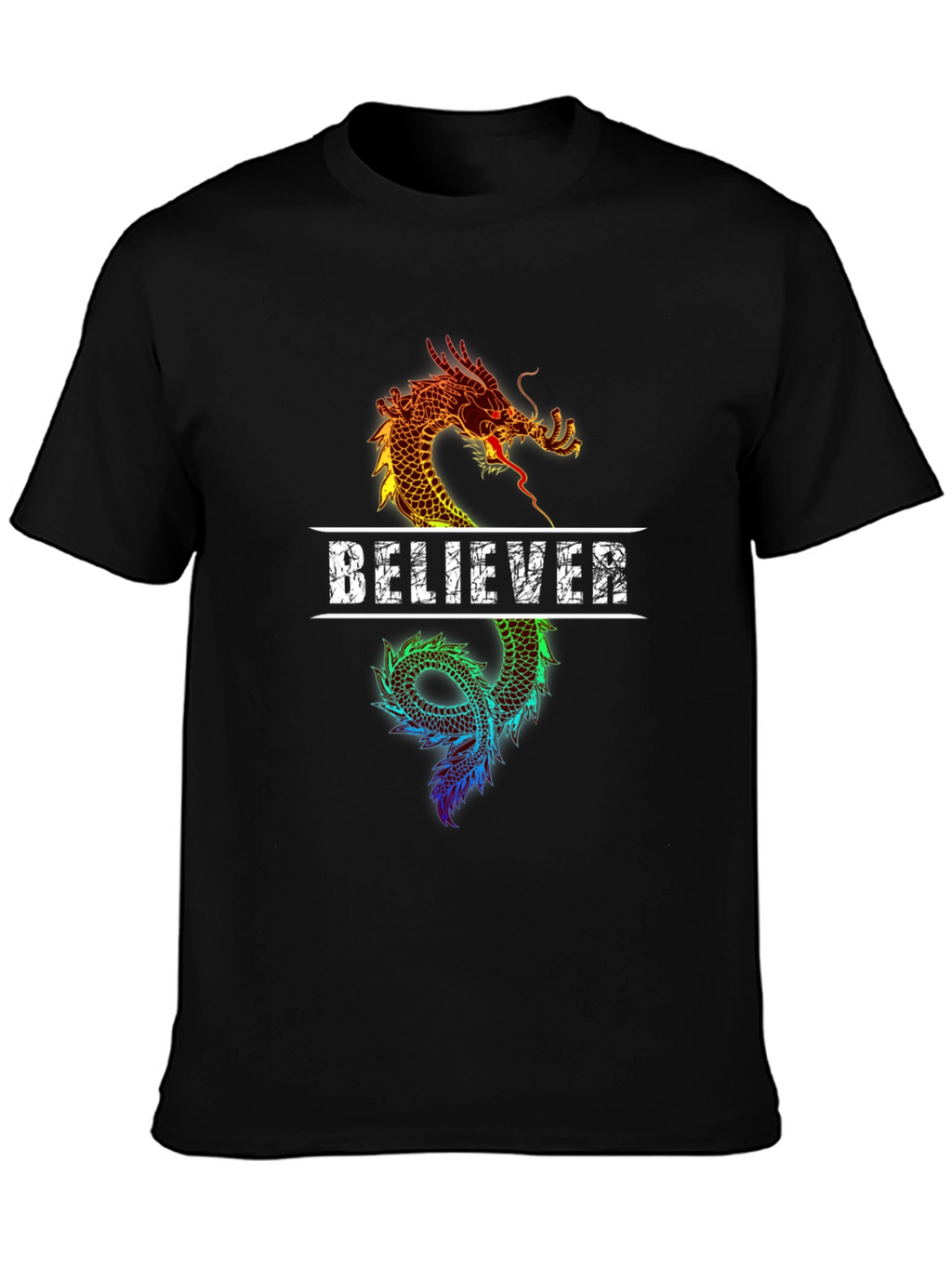Believer Dragon Graphic Tee - Black