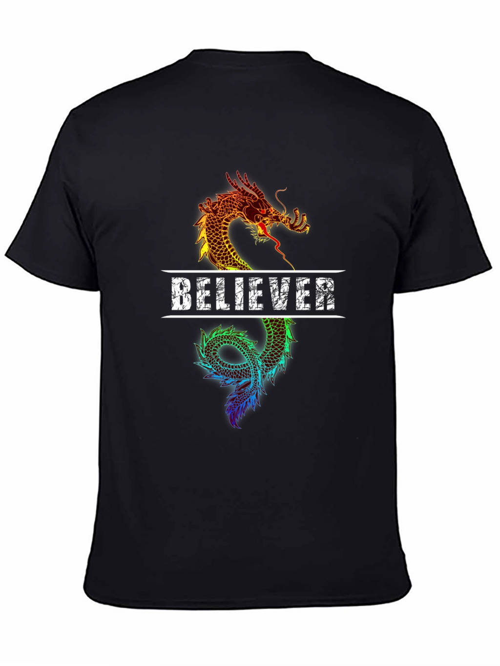Believer Dragon Graphic Tee - Black