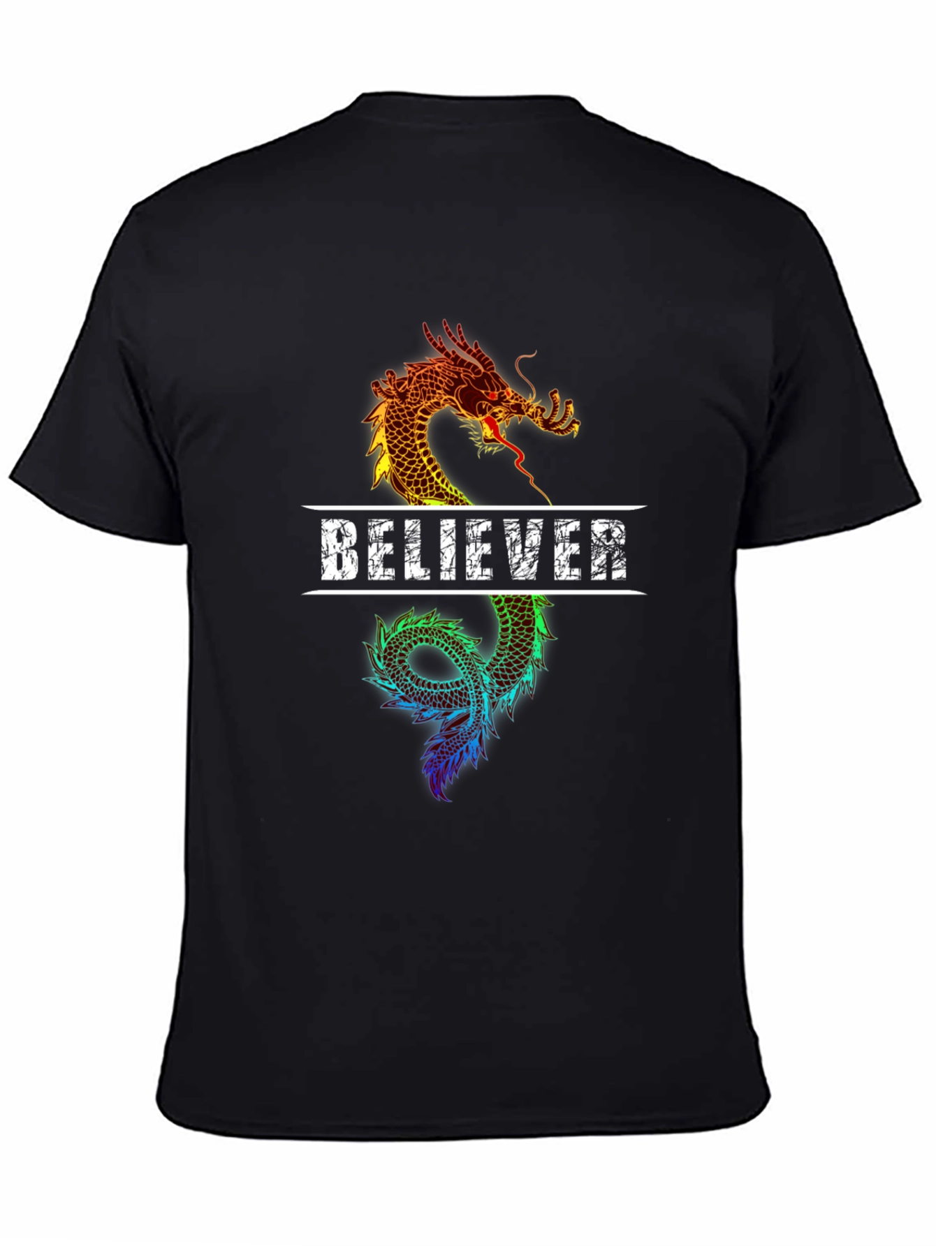 Believer Dragon Graphic Tee - Black