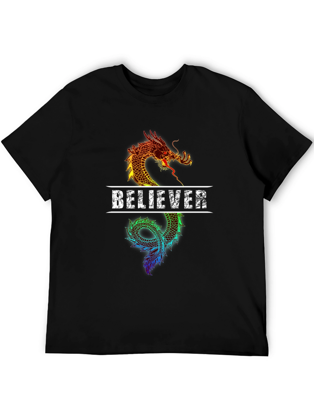 Believer Dragon Graphic Tee - Black