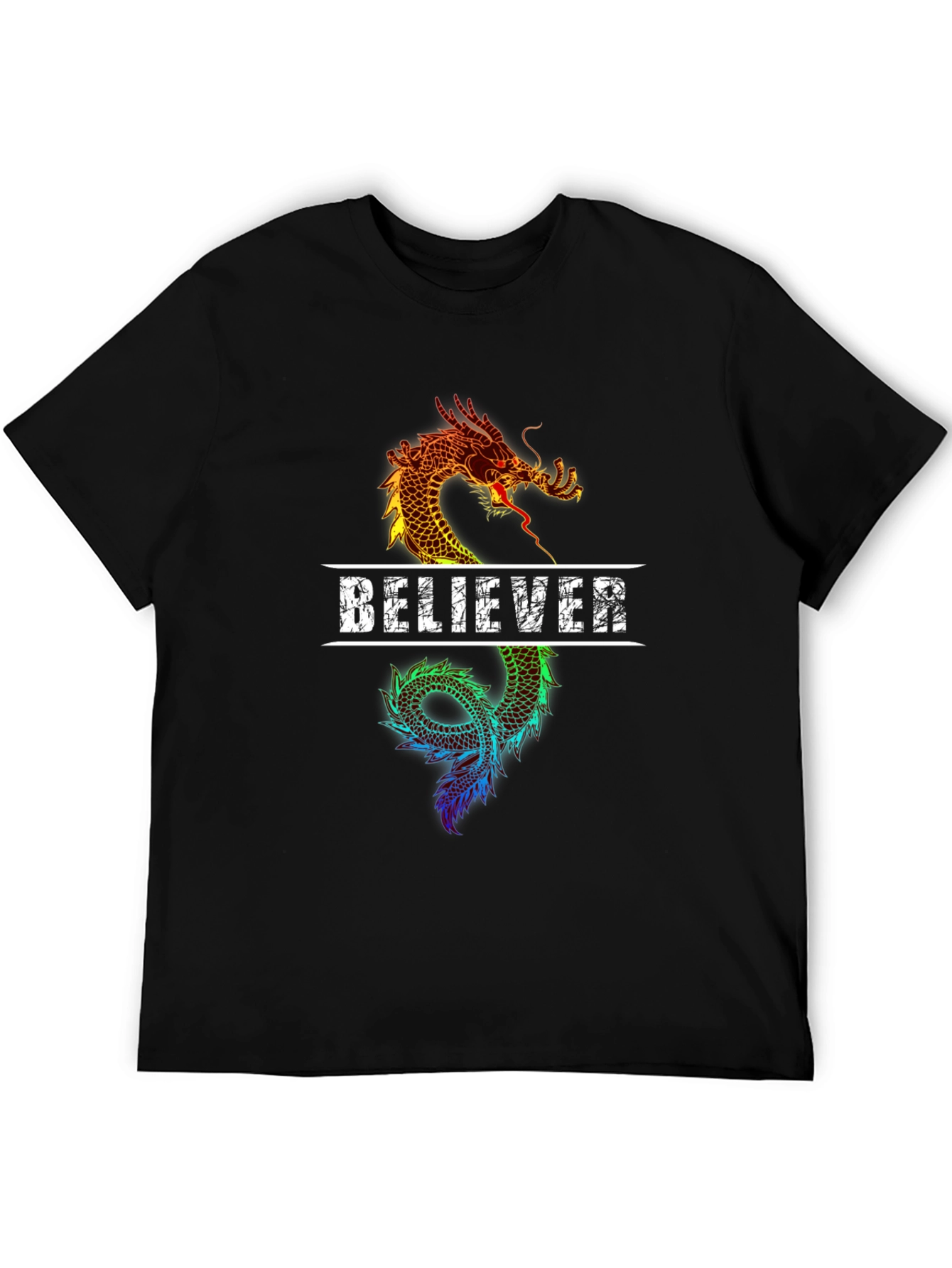 Believer Dragon Graphic Tee - Black