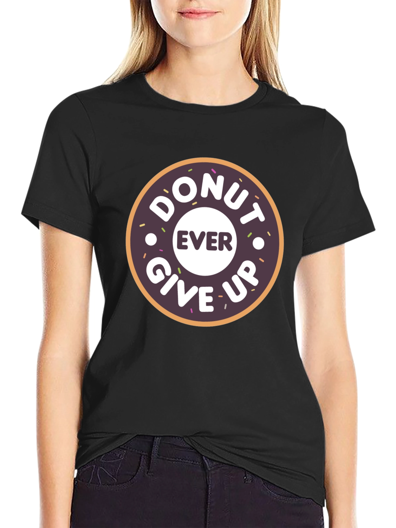 Donut Ever Give Up Graphic T-Shirt
