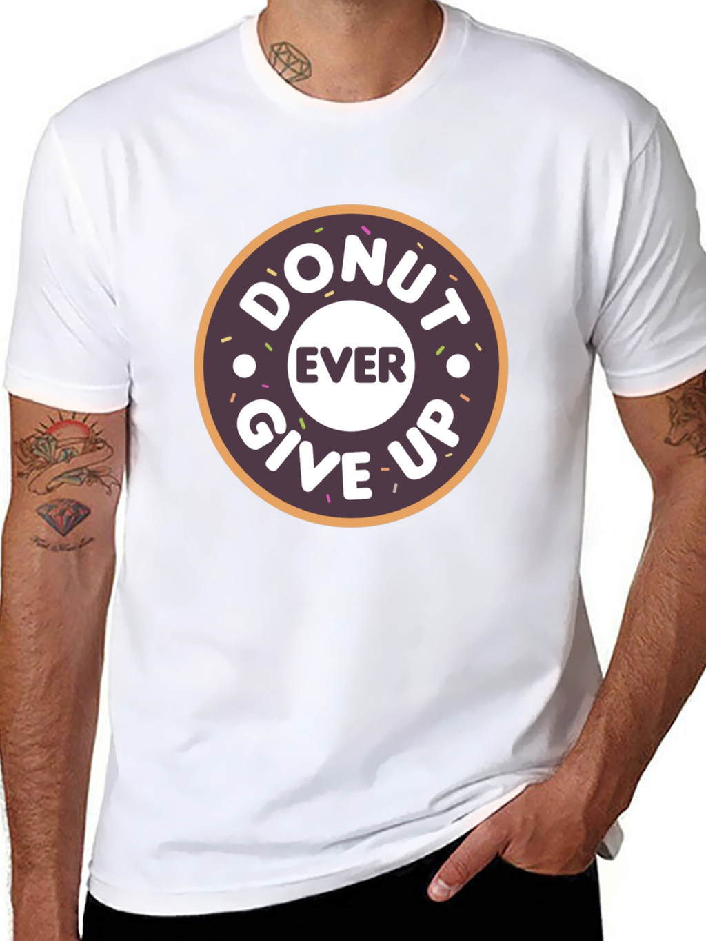 Donut Ever Give Up Graphic T-Shirt