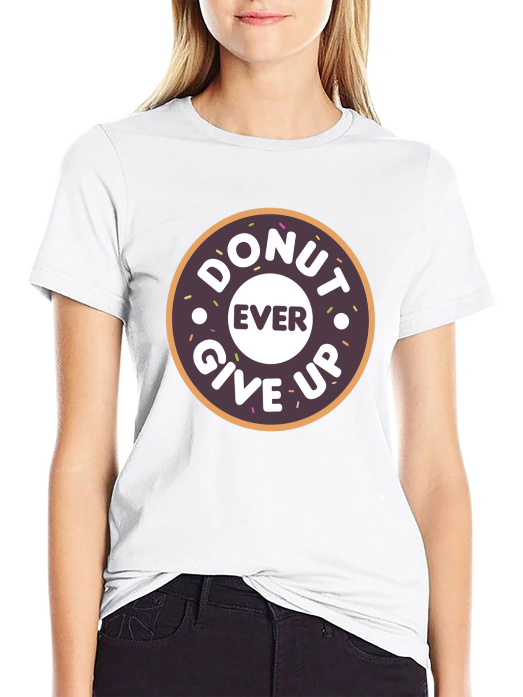 Donut Ever Give Up Graphic T-Shirt