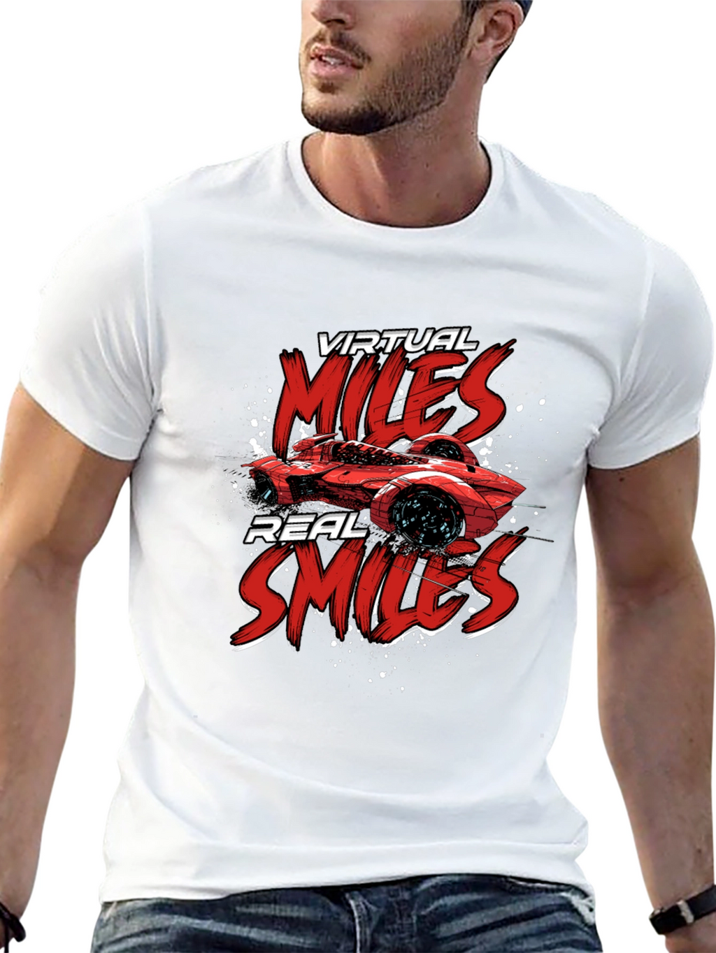 Virtual Miles Real Smiles Graphic Tee