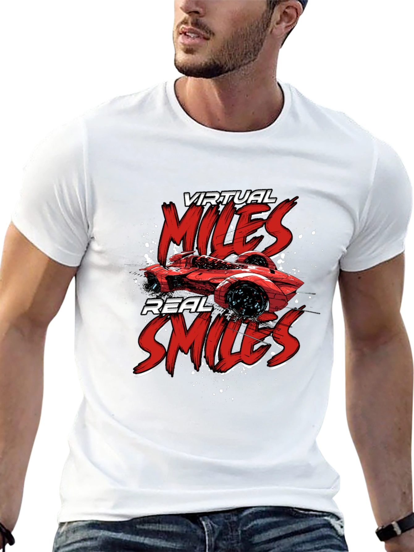Virtual Miles Real Smiles Graphic Tee
