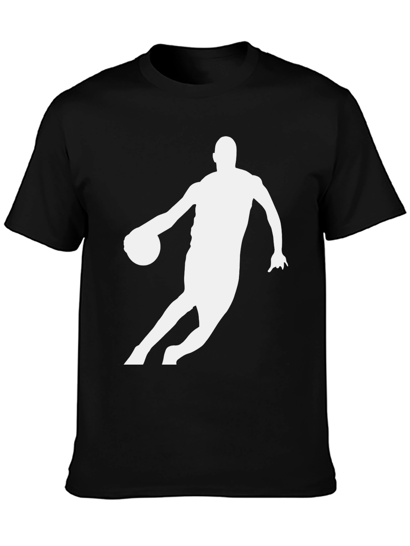 Basketball Player Graphic Tee - Black Cotton