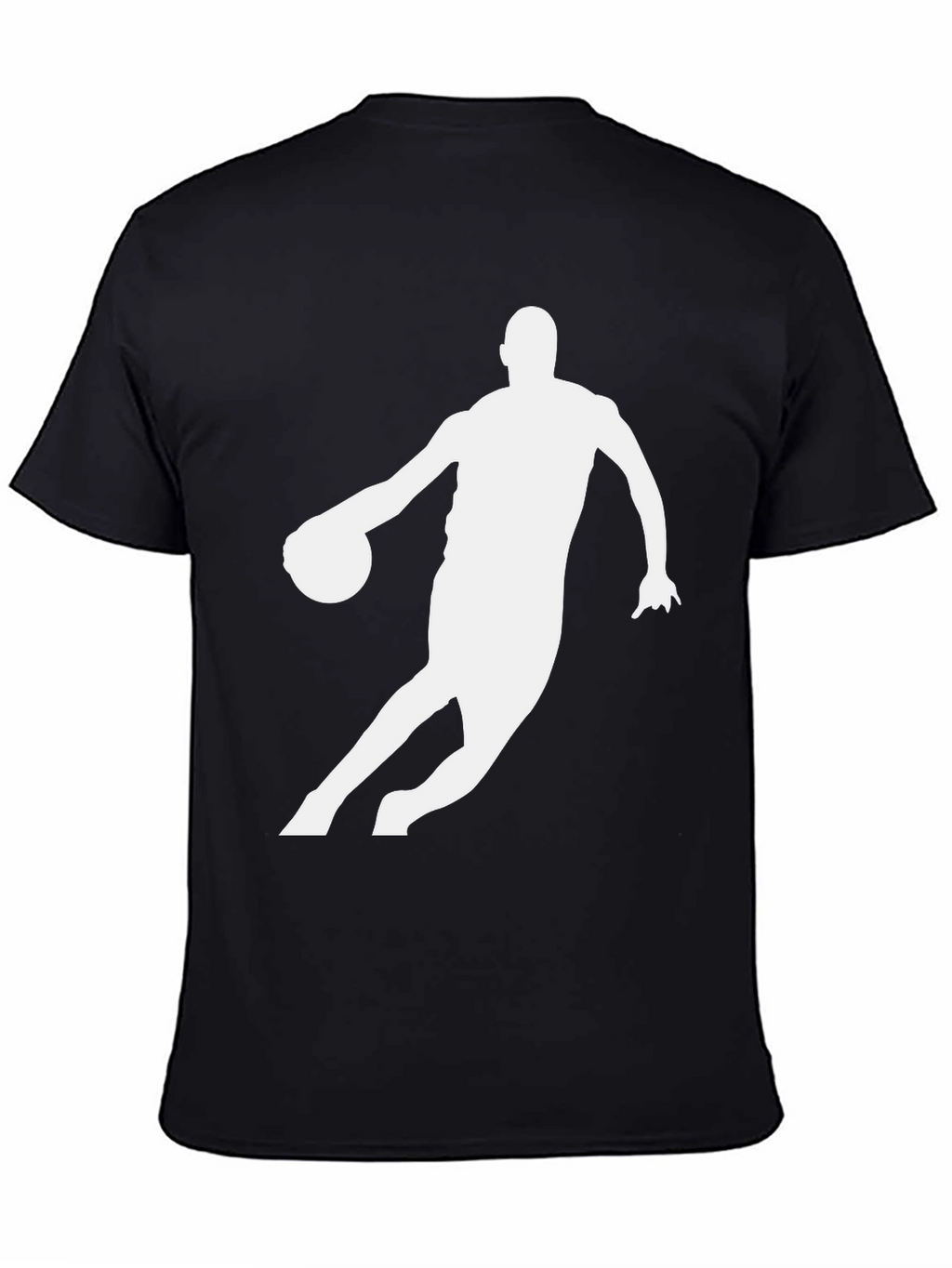 Basketball Player Graphic Tee - Black Cotton