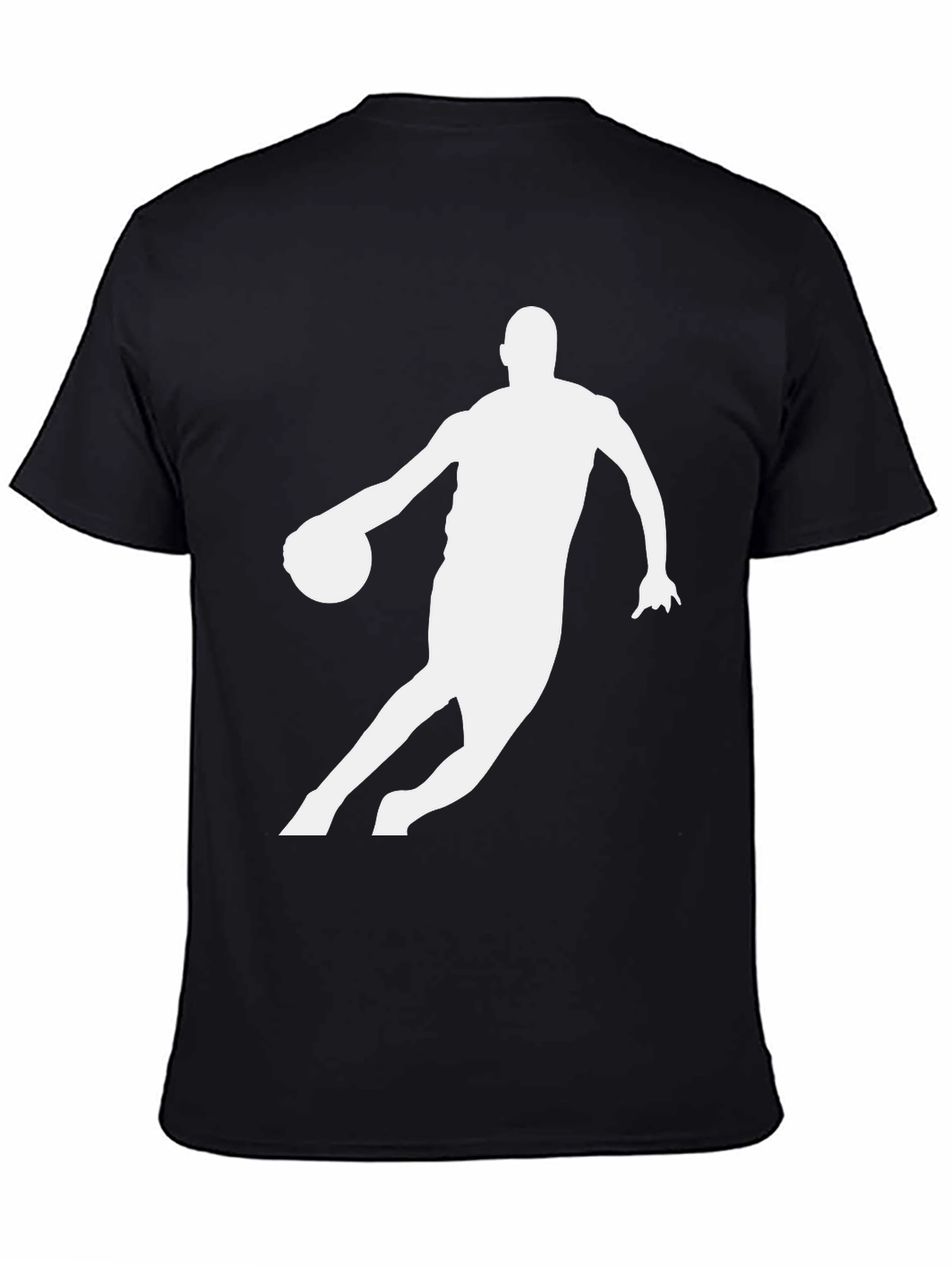 Basketball Player Graphic Tee - Black Cotton