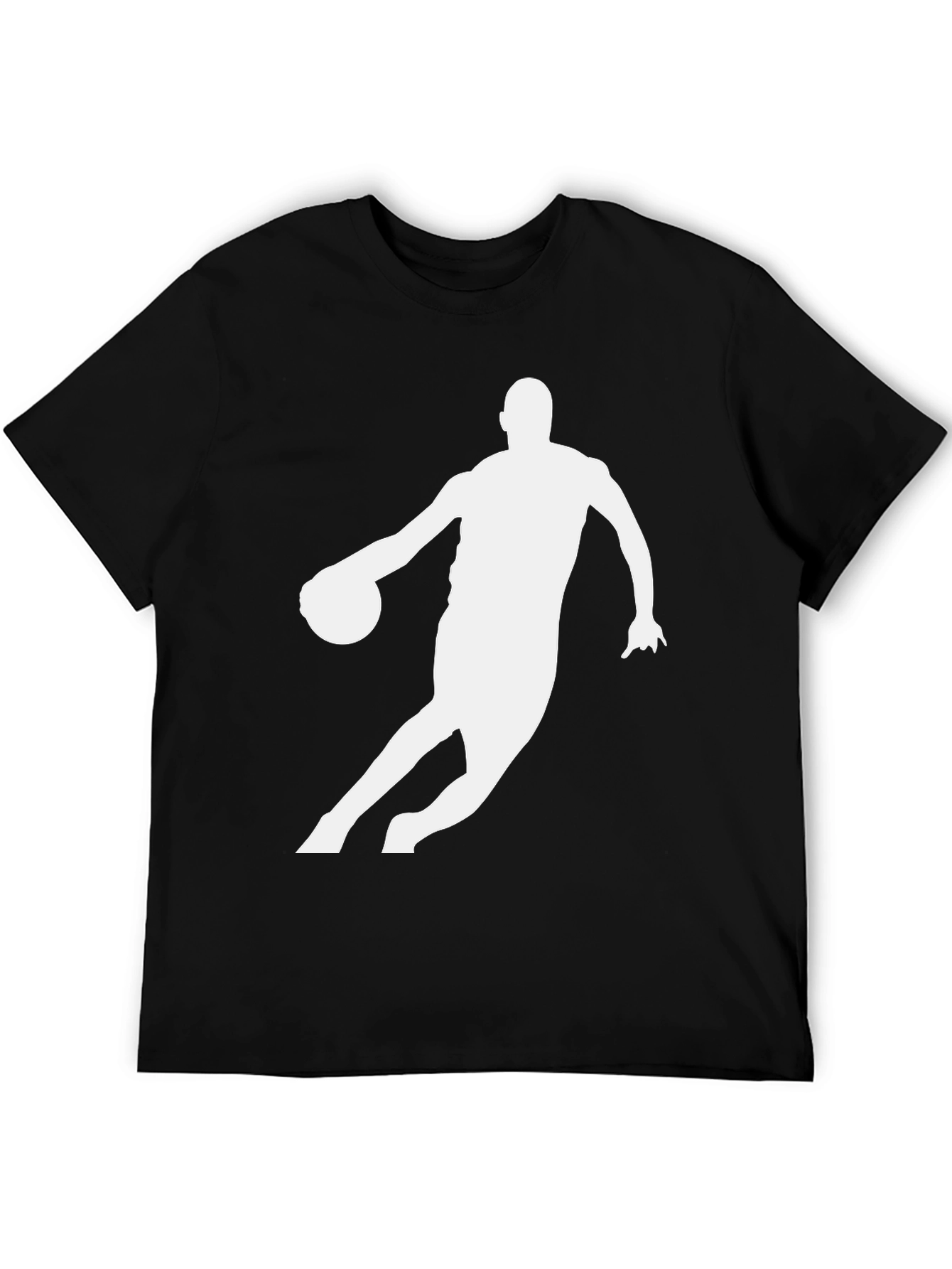 Basketball Player Graphic Tee - Black Cotton