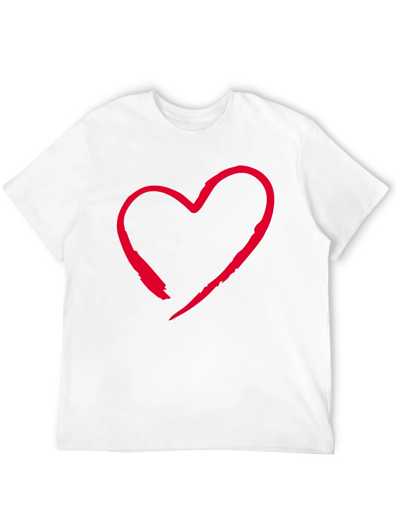 Red Heart Graphic Black T-Shirt Casual Style