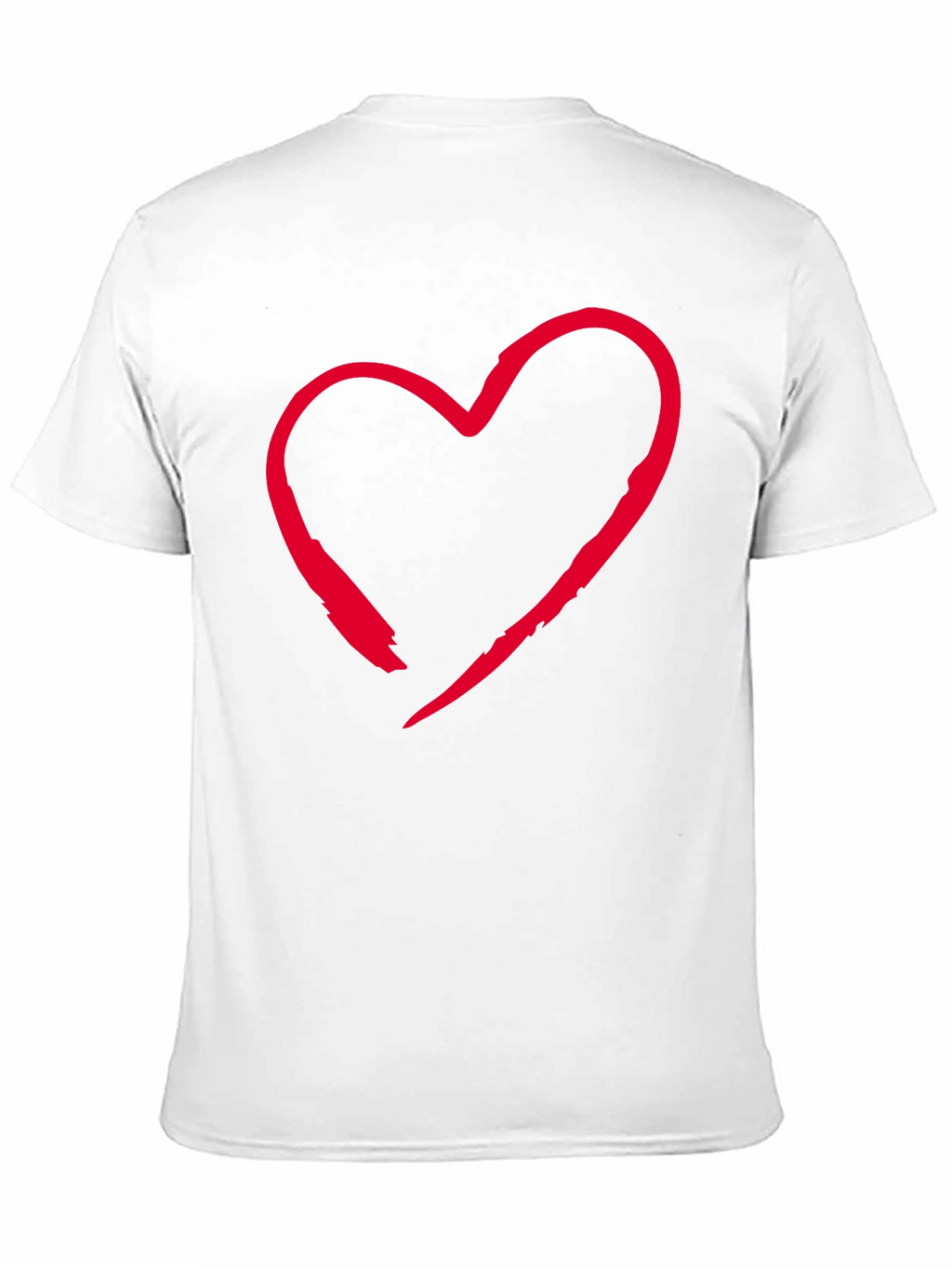 Red Heart Graphic Black T-Shirt Casual Style