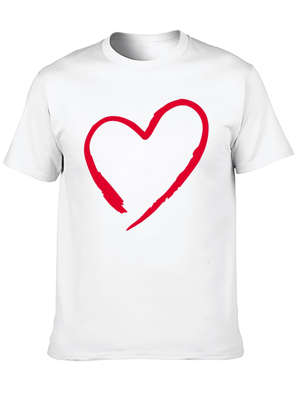 Red Heart Graphic Black T-Shirt Casual Style